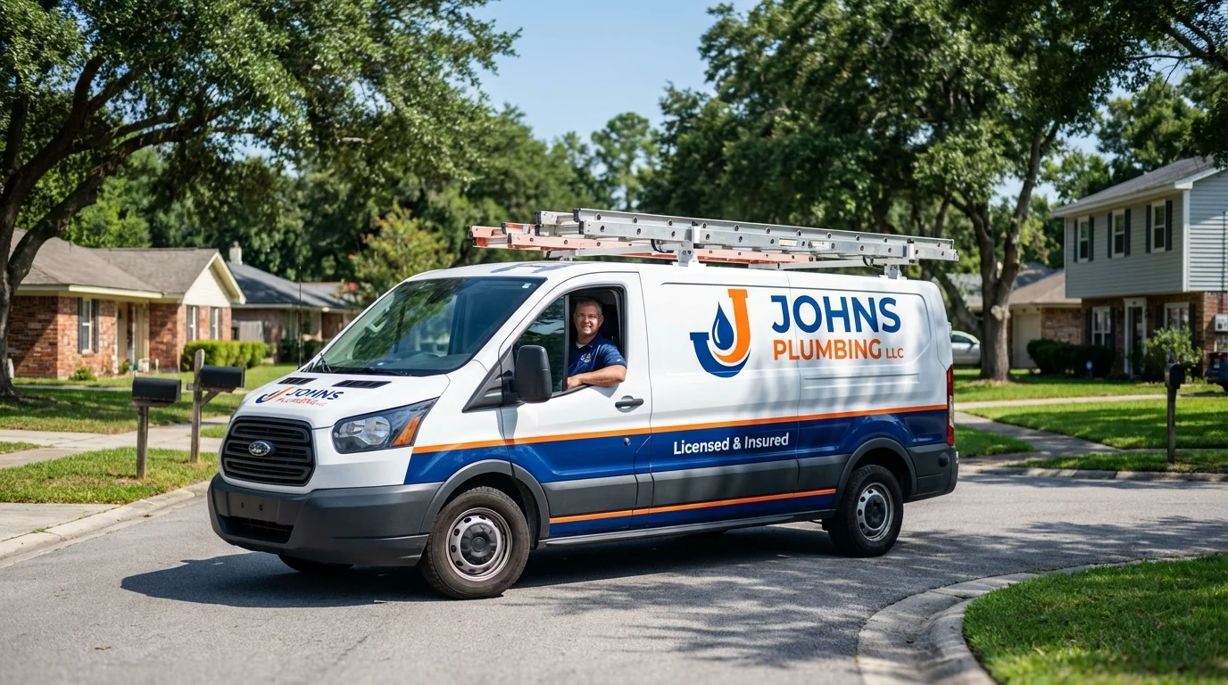 Johns Plumbing LLC service van in Zephyrhills, FL