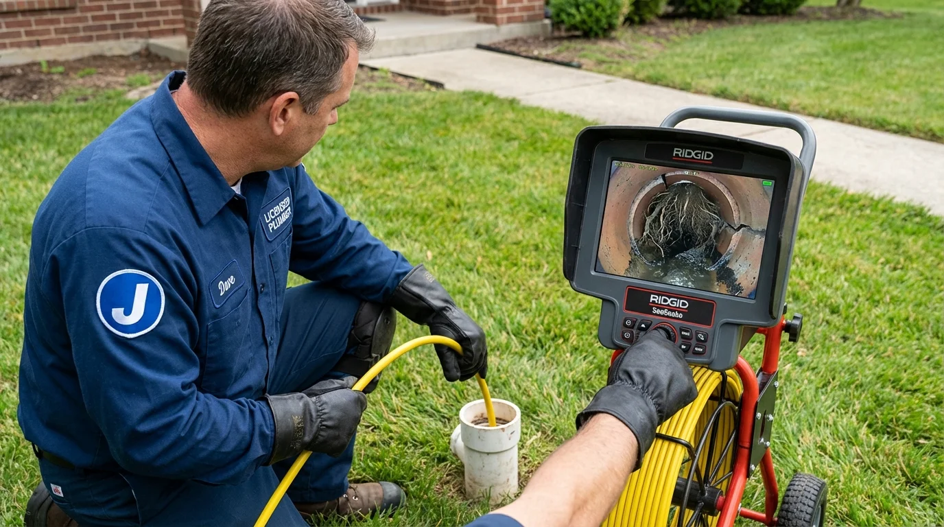 Sewer camera inspection being performed by Johns Plumbing LLC in Zephyrhills