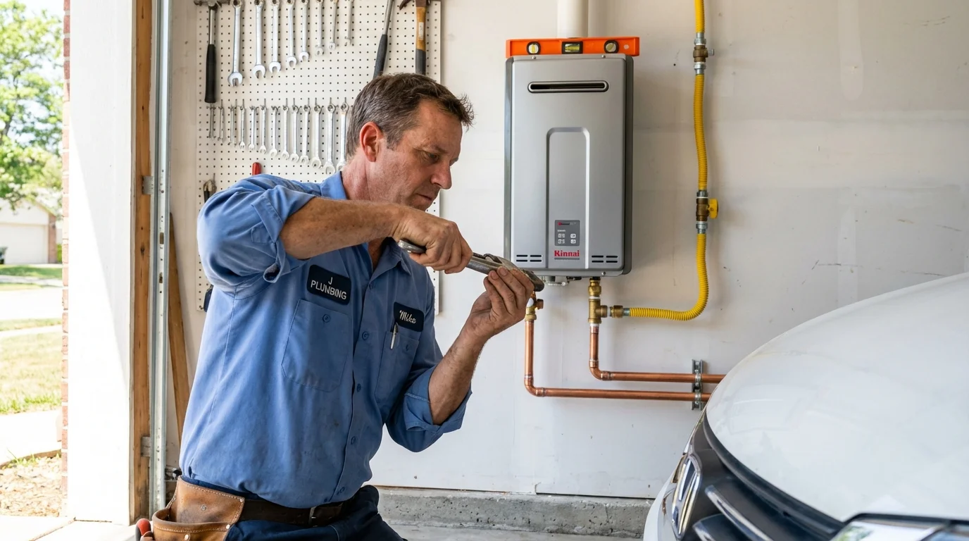 Tankless water heater installation by a Johns Plumbing LLC plumber in Zephyrhills